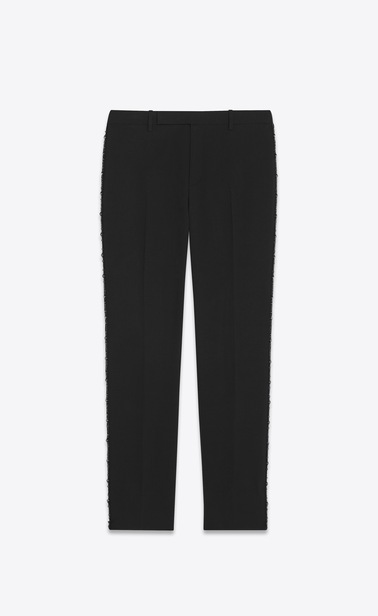 Wool canvas tuxedo pants with studs